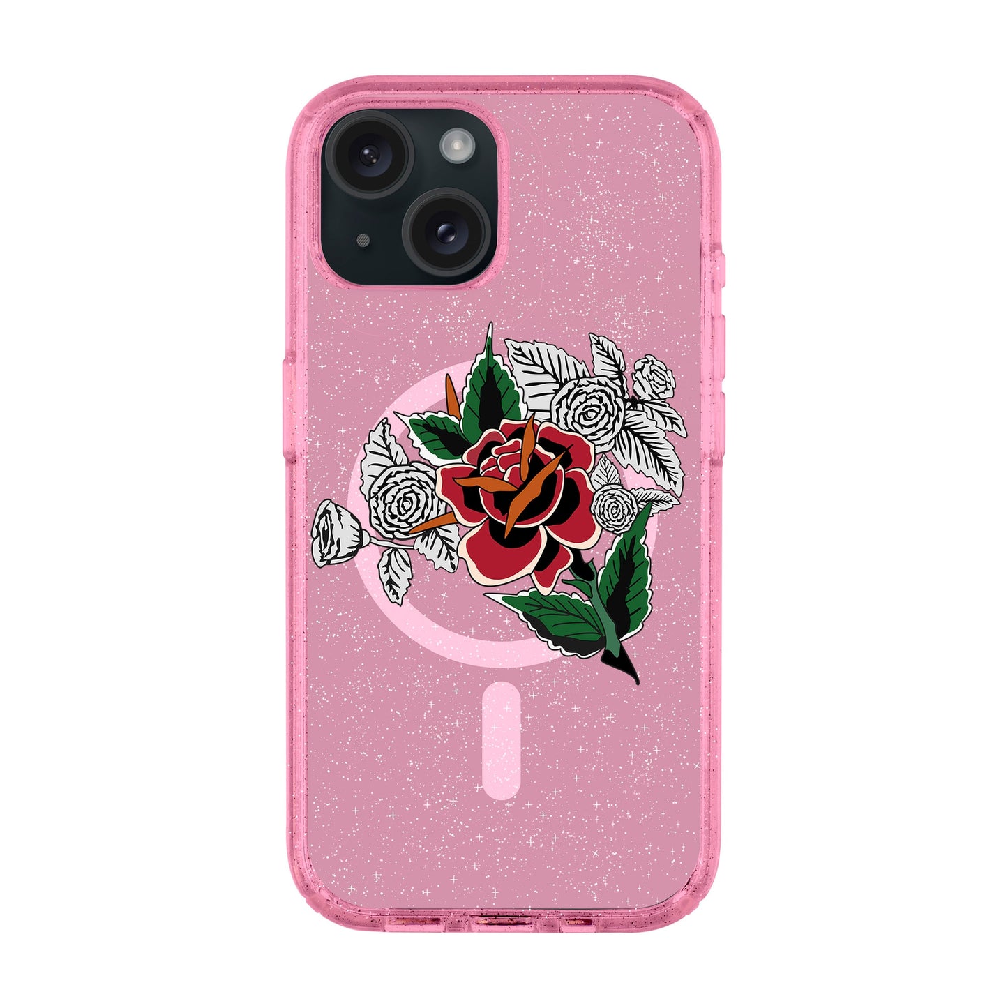 DRY ROSE-iPhone 15 Plus Shiny Kılıf MagSafe Özellikli