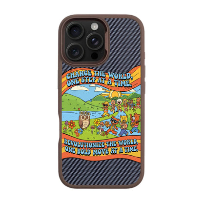 CHANGE THE WORLD-iPhone 16 Pro Max Plaid Kılıf MagSafe Özellikli