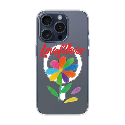 LOVE FLOWER-iPhone 15 Pro Solid Kılıf MagSafe Özellikli