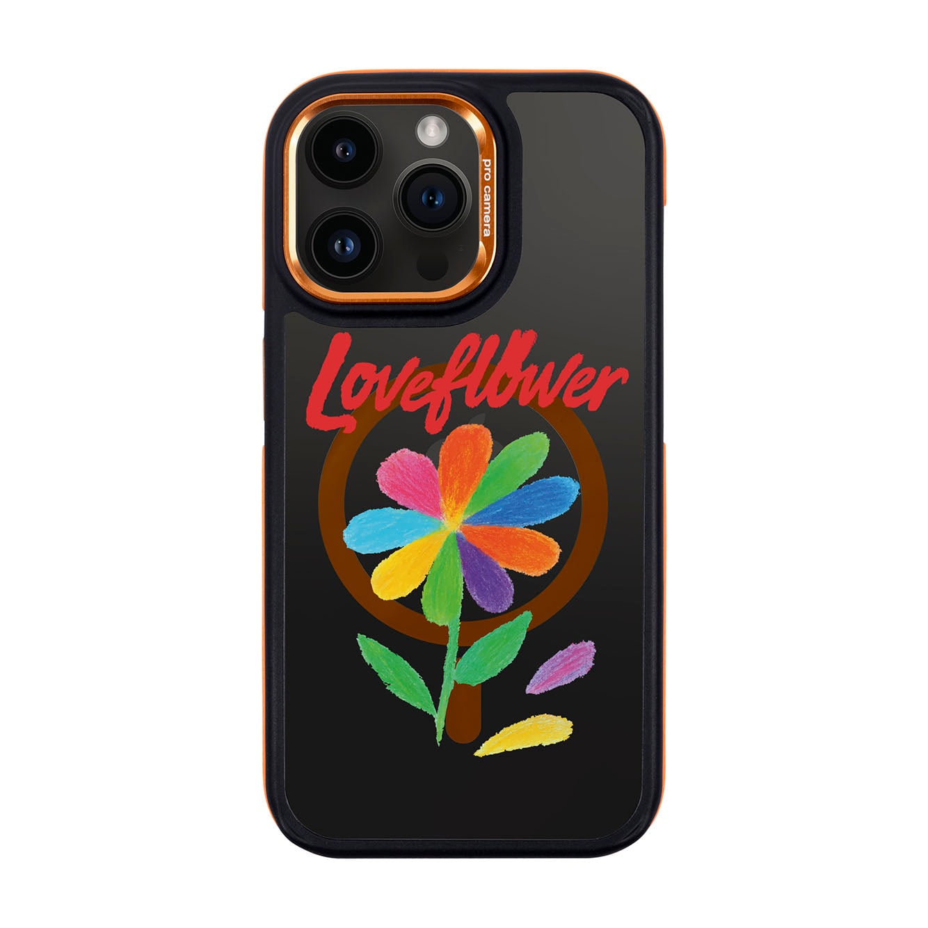 LOVE FLOWER-iPhone 14 Pro Max Dark Kılıf MagSafe Özellikli