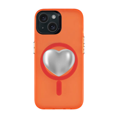 SILVER HEART-iPhone 15 Hold Kılıf MagSafe Özellikli