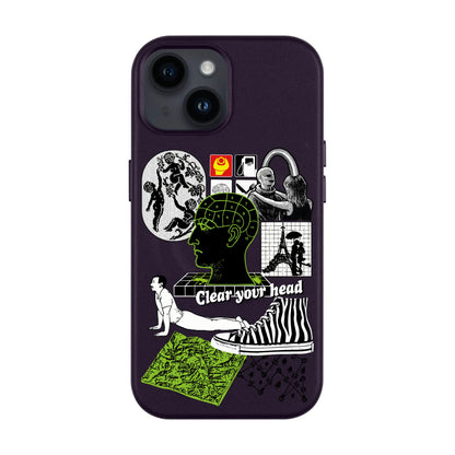 CLEAR YOUR HEAD-iPhone 14 Leather Kılıf MagSafe Özellikli