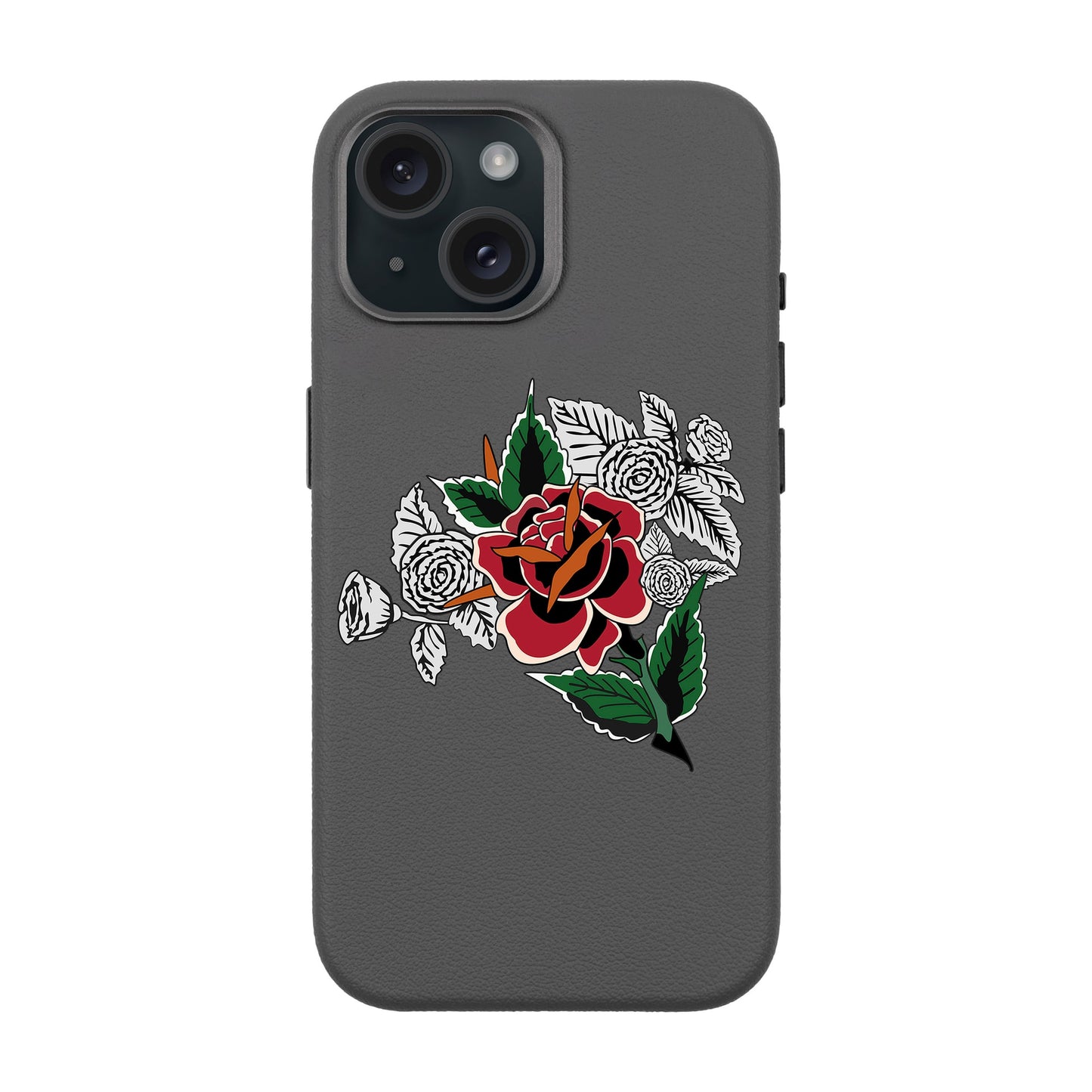 DRY ROSE-iPhone 15 Leather Premium Kılıf MagSafe Özellikli