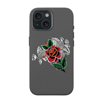 DRY ROSE-iPhone 15 Leather Premium Kılıf MagSafe Özellikli