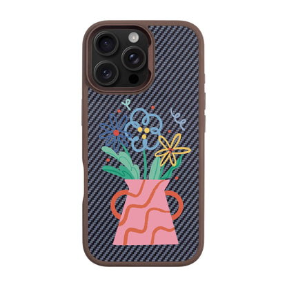 PINK VASE-iPhone 16 Pro Max Plaid Kılıf MagSafe Özellikli