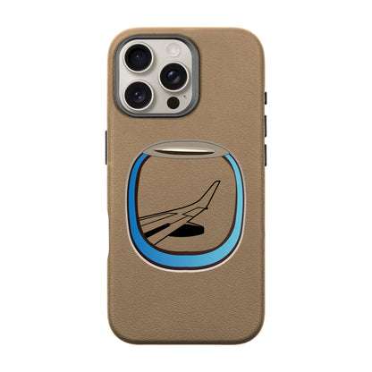 AIRCRAFT WINDOW-iPhone 16 Pro Max Leather Premium Kılıf MagSafe Özellikli