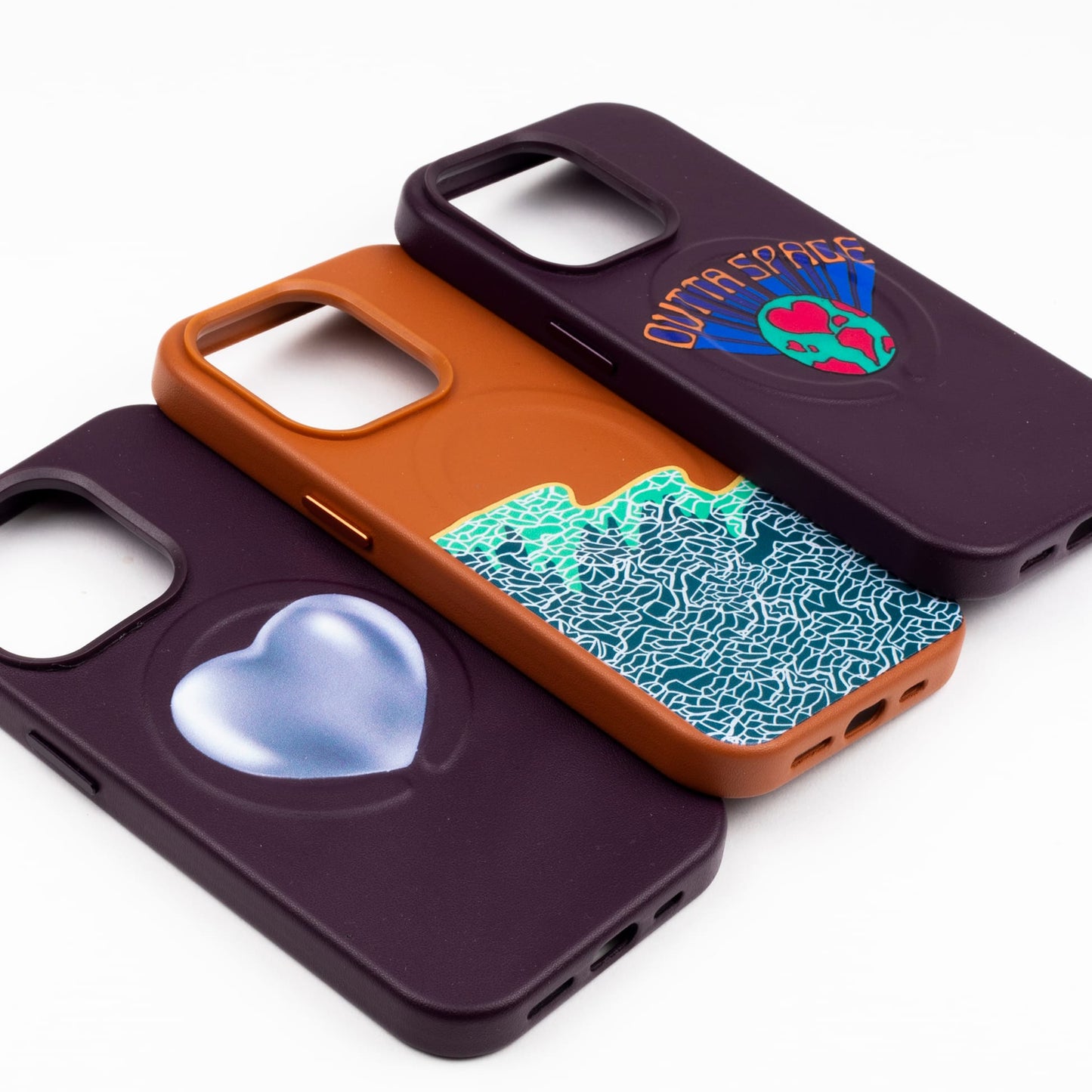 SILVER HEART-iPhone 14 Pro Max Leather Kılıf MagSafe Özellikli