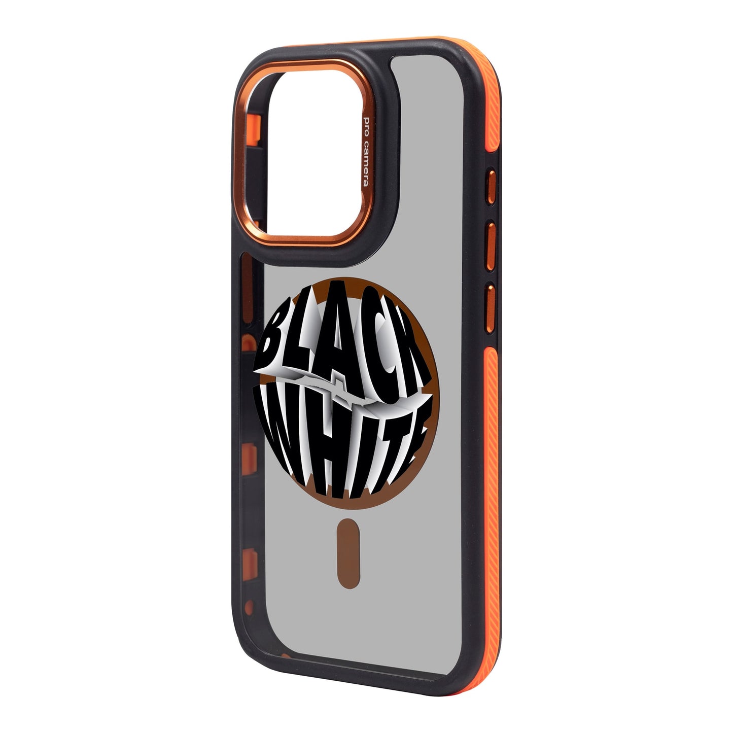 BLACK WHITE-iPhone 15 Pro Max Dark Kılıf MagSafe Özellikli