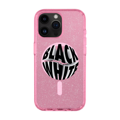 BLACK WHITE-iPhone 14 Pro Max Shiny Kılıf MagSafe Özellikli
