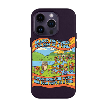 CHANGE THE WORLD-iPhone 14 Pro Leather Kılıf MagSafe Özellikli