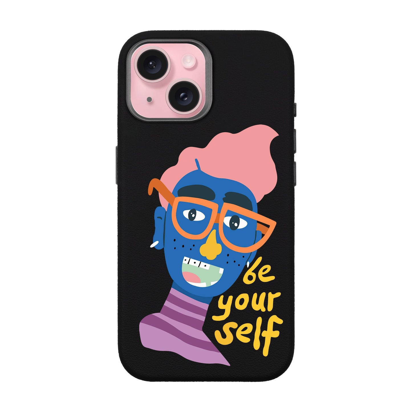 BE YOURSELF-iPhone 15 Leather Premium Kılıf MagSafe Özellikli