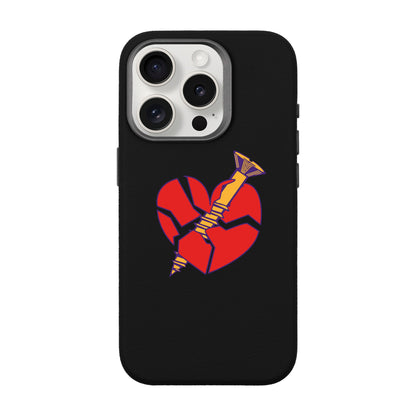 BROKEN HEART-iPhone 15 Pro Leather Premium Kılıf MagSafe Özellikli