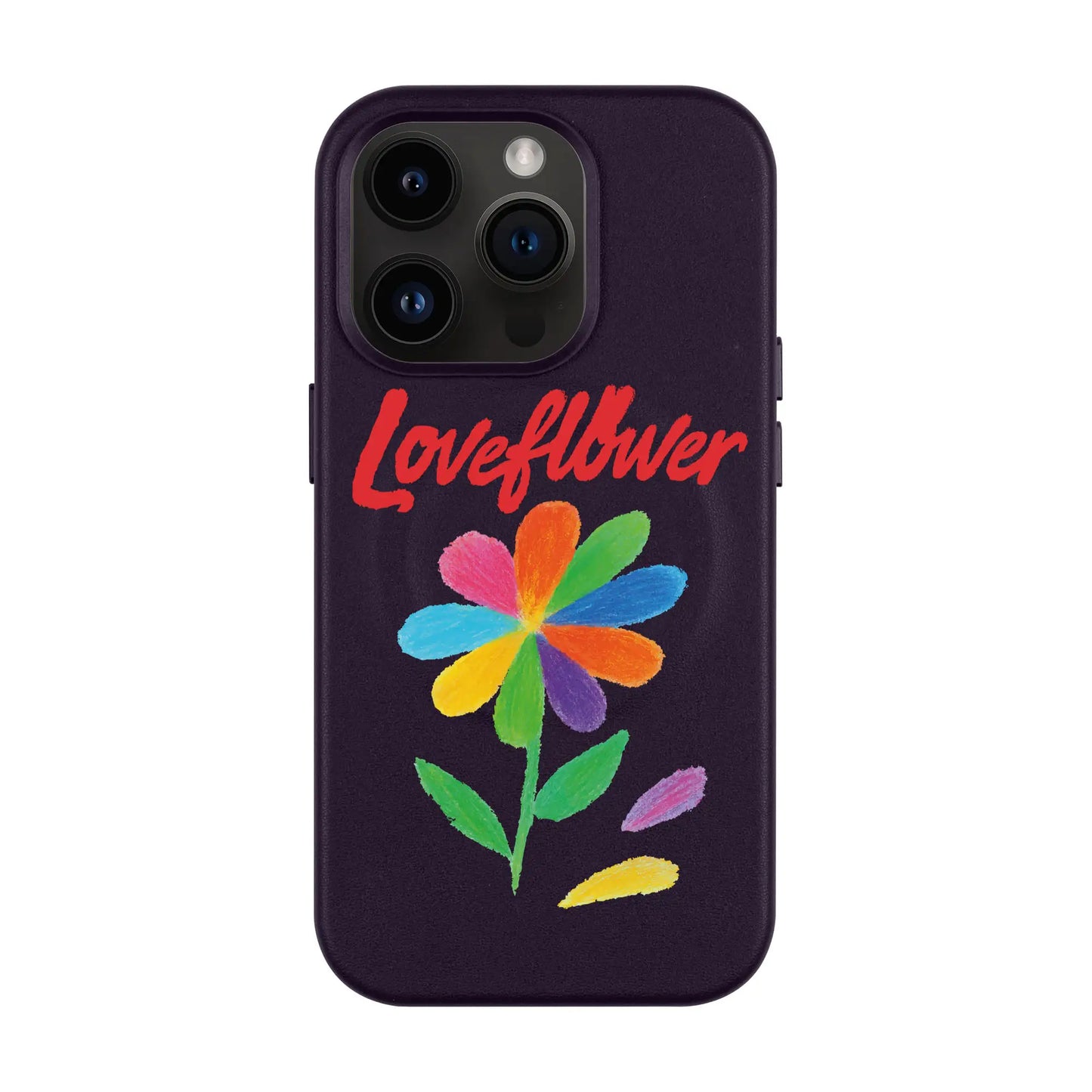 LOVE FLOWER-iPhone 14 Pro Leather Kılıf MagSafe Özellikli