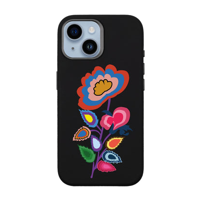 KNITTED FLOWER-iPhone 14 Leather Premium Kılıf MagSafe Özellikli