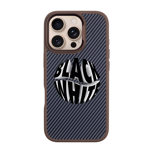 BLACK WHITE-iPhone 16 Pro Plaid Kılıf MagSafe Özellikli