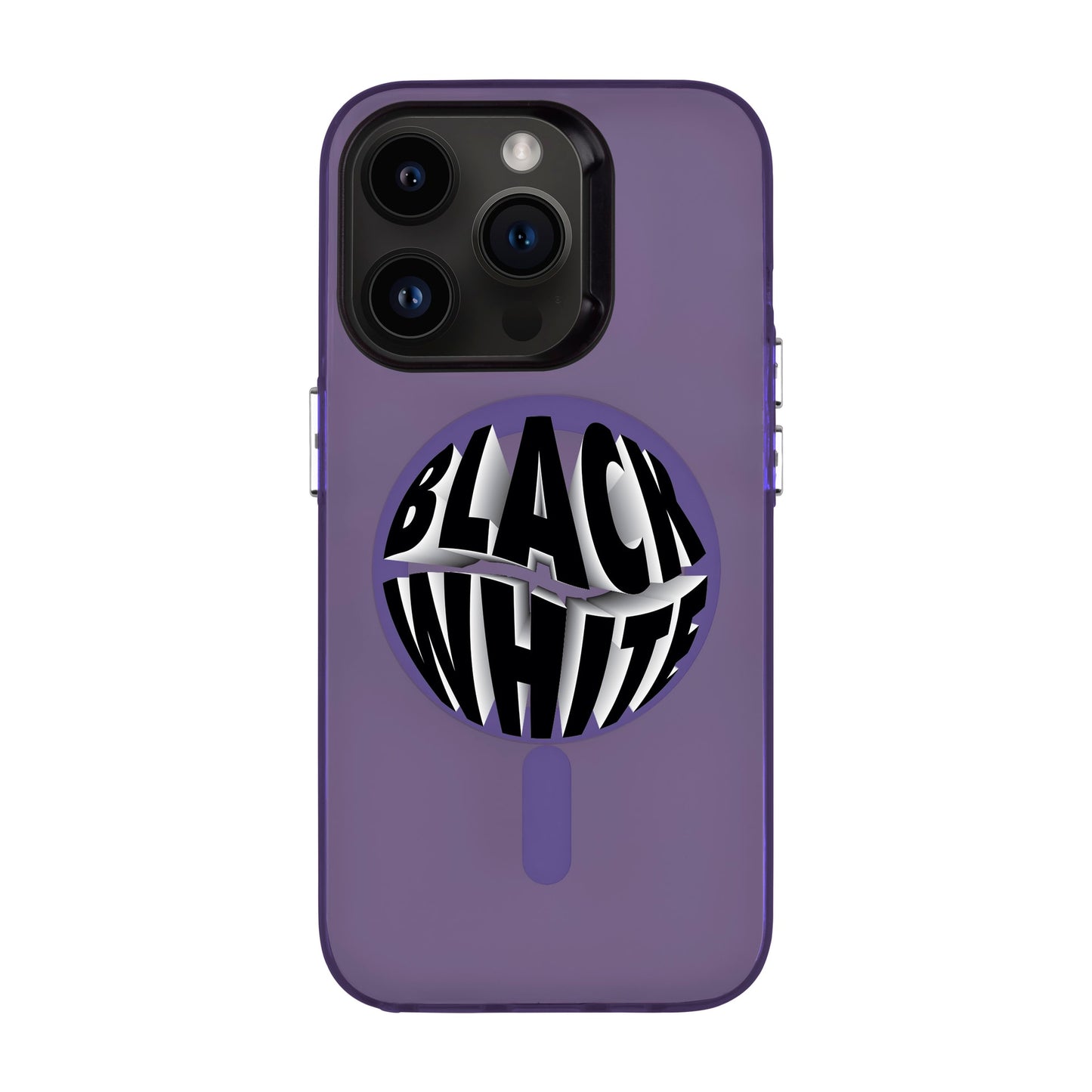 BLACK WHITE-iPhone 14 Pro Hold Kılıf MagSafe Özellikli