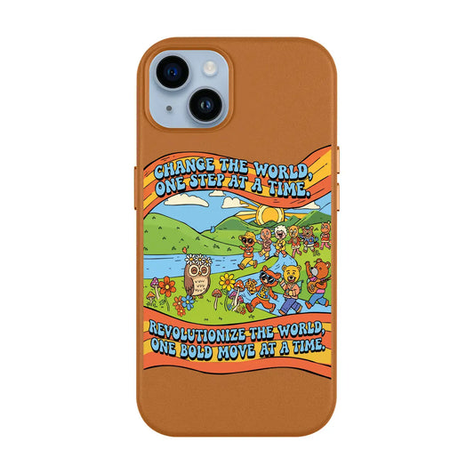 CHANGE THE WORLD-iPhone 14 Plus Leather Kılıf MagSafe Özellikli