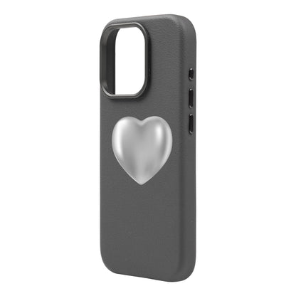 SILVER HEART-iPhone 16 Pro Leather Premium Kılıf MagSafe Özellikli