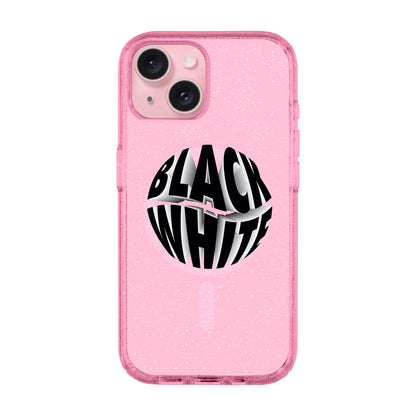 BLACK WHITE-iPhone 15 Shiny Kılıf MagSafe Özellikli