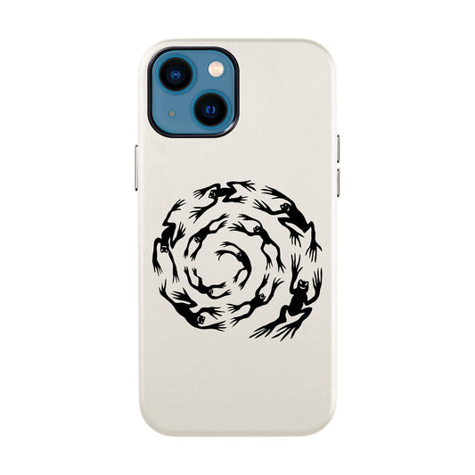 SWIRLING FROG-iPhone 14 Leather Kılıf