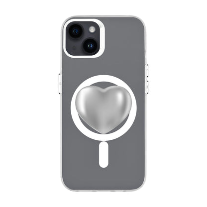 SILVER HEART-iPhone 14 Plus Hold Kılıf MagSafe Özellikli