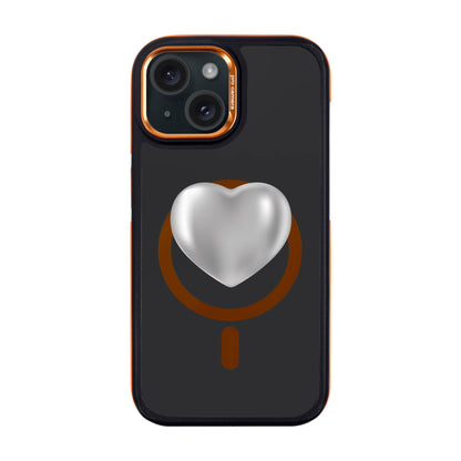 SILVER HEART-Dark Kılıf MagSafe Özellikli - iPhone 15