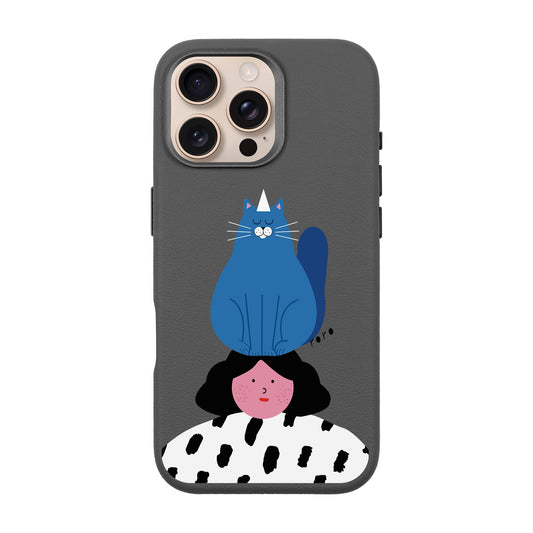 NAUGHTY CAT-iPhone 16 Pro Max Leather Premium Kılıf MagSafe Özellikli