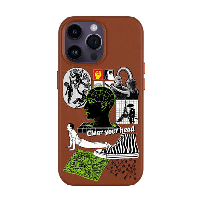 CLEAR YOUR HEAD-iPhone 14 Pro Max Leather Kılıf MagSafe Özellikli