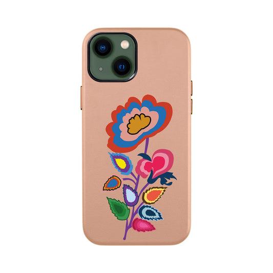 KNITTED FLOWER-iPhone 13 Mini Leather Kılıf