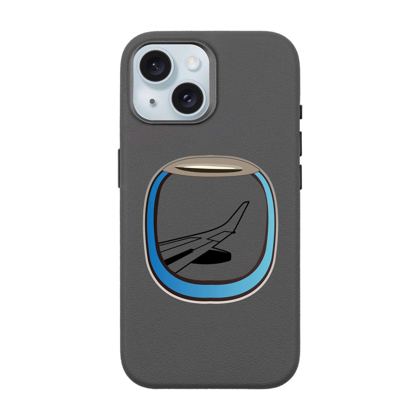 AIRCRAFT WINDOW-iPhone 15 Leather Premium Kılıf MagSafe Özellikli
