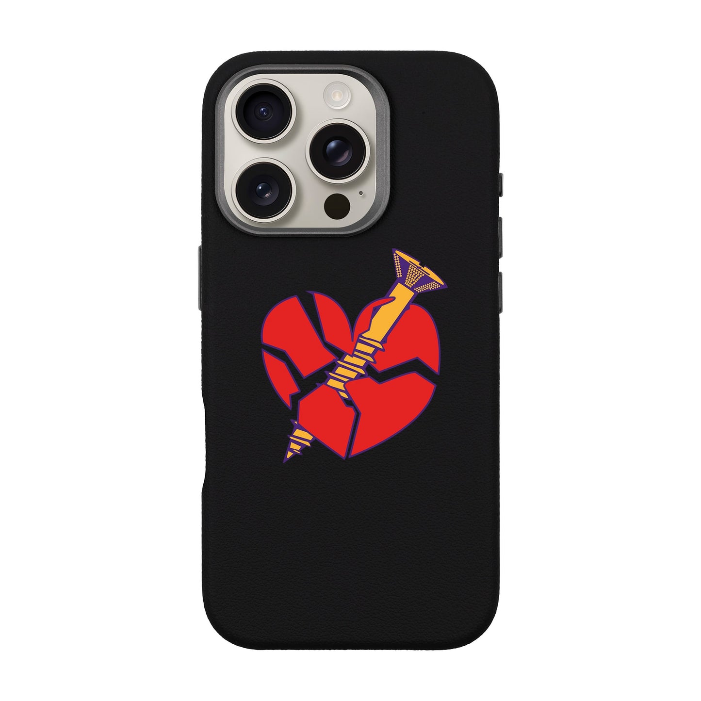 BROKEN HEART-iPhone 16 Pro Leather Premium Kılıf MagSafe Özellikli