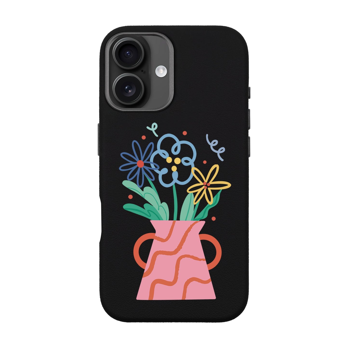 PINK VASE-iPhone 16 Plus Leather Premium Kılıf MagSafe Özellikli