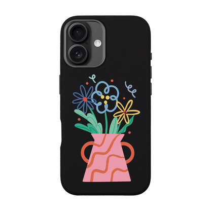 PINK VASE-iPhone 16 Plus Leather Premium Kılıf MagSafe Özellikli