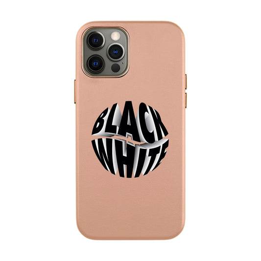 BLACK WHITE-iPhone 11 Pro Max Leather Kılıf