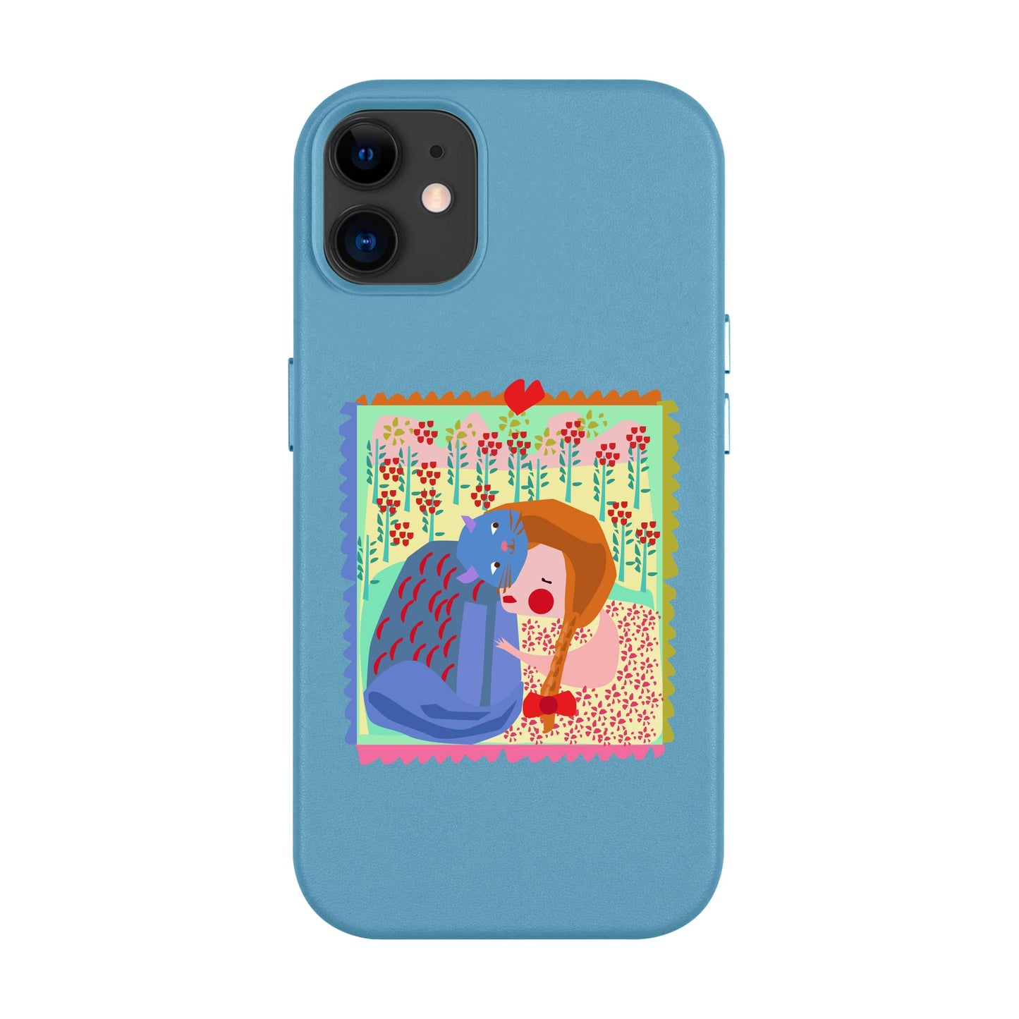 KEDİ POSTA PULU-Leather Kılıf MagSafe Özellikli - iPhone 11