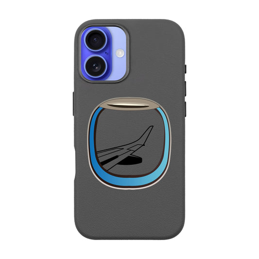 AIRCRAFT WINDOW-iPhone 16 Plus Leather Premium Kılıf MagSafe Özellikli