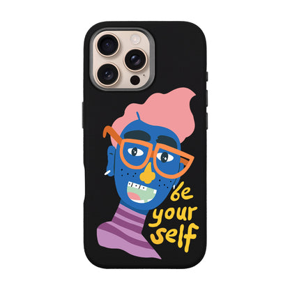 BE YOURSELF-iPhone 16 Pro Max Leather Premium Kılıf MagSafe Özellikli