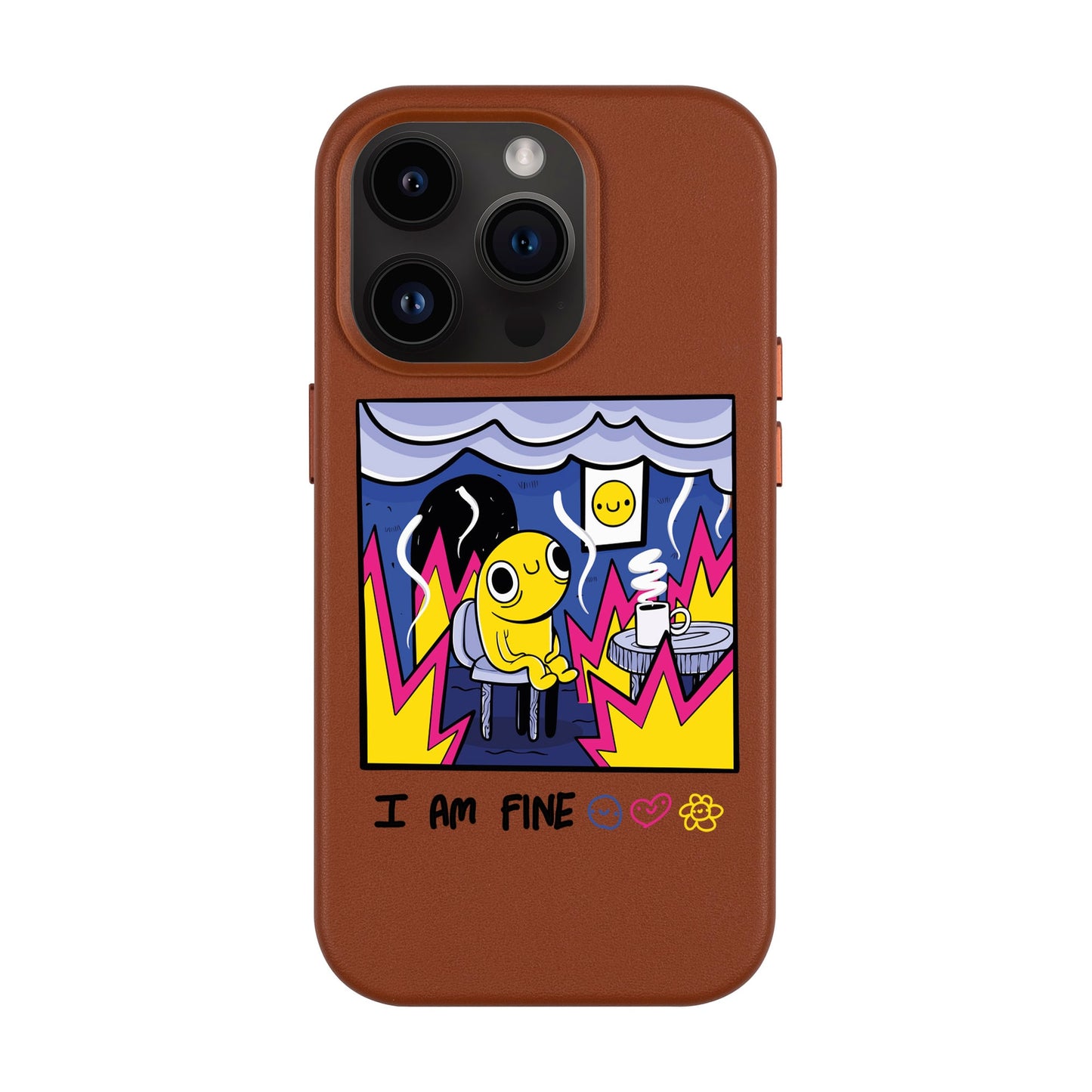 I AM FINE-Leather Kılıf MagSafe Özellikli - iPhone 14 Pro