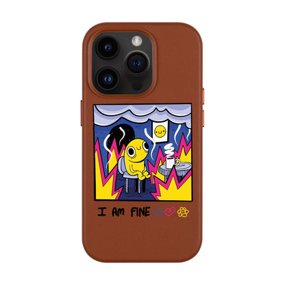 I AM FINE-Leather Kılıf MagSafe Özellikli - iPhone 14 Pro