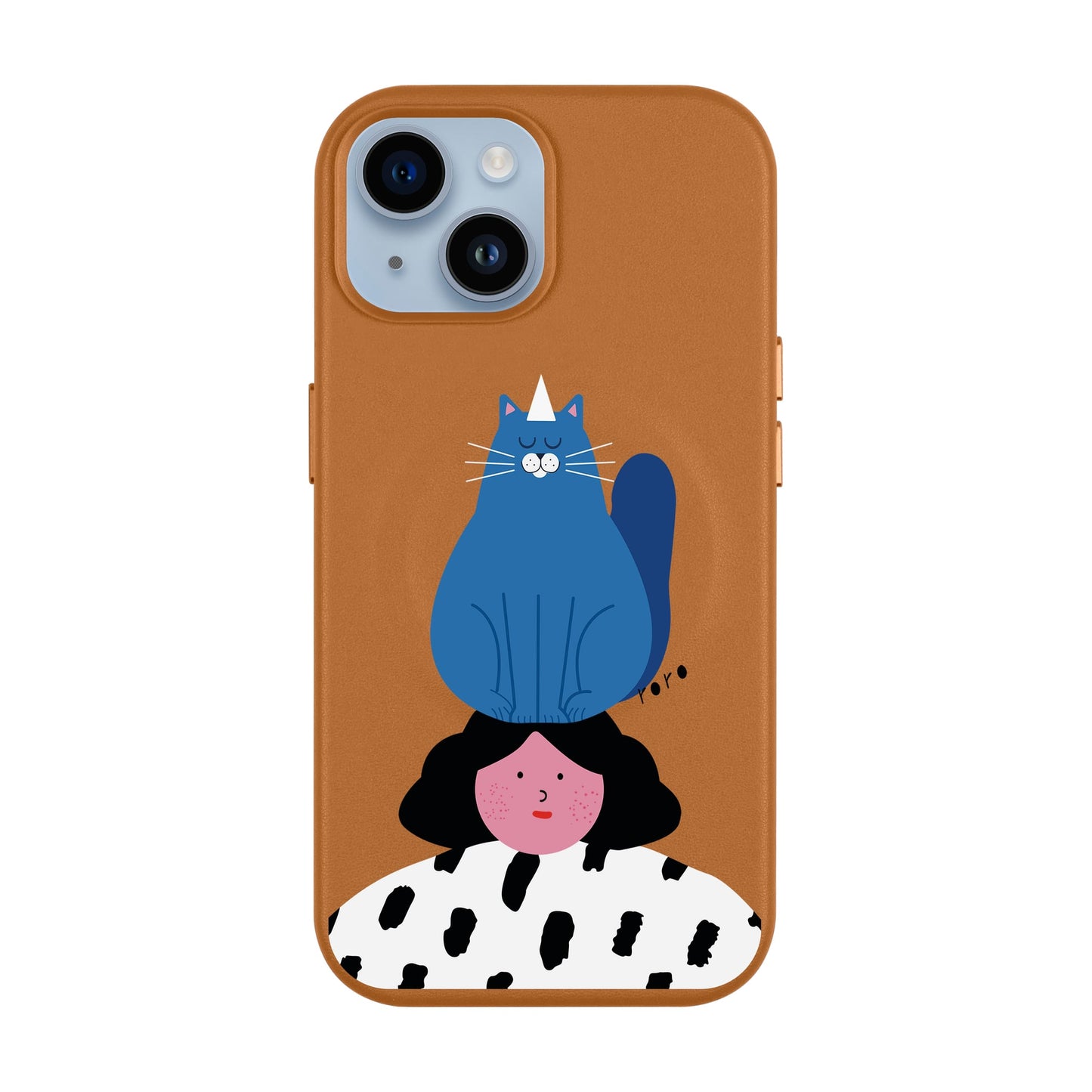 NAUGHTY CAT-Leather Kılıf MagSafe Özellikli - iPhone 14