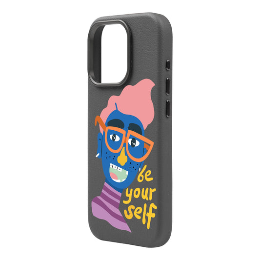 BE YOURSELF-iPhone 16 Plus Leather Premium Kılıf MagSafe Özellikli
