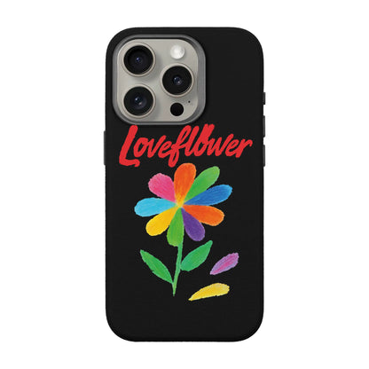 LOVE FLOWER-iPhone 15 Pro Leather Premium Kılıf MagSafe Özellikli