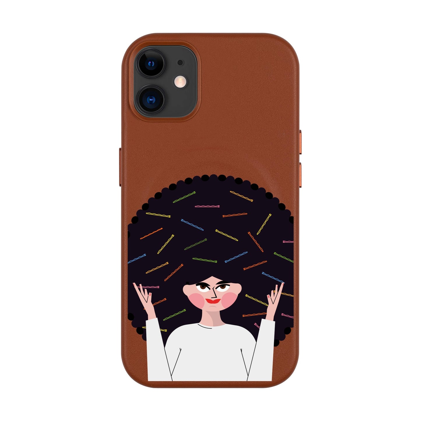 TANGLES OF HAPPINESS-Leather Kılıf MagSafe Özellikli - iPhone 11