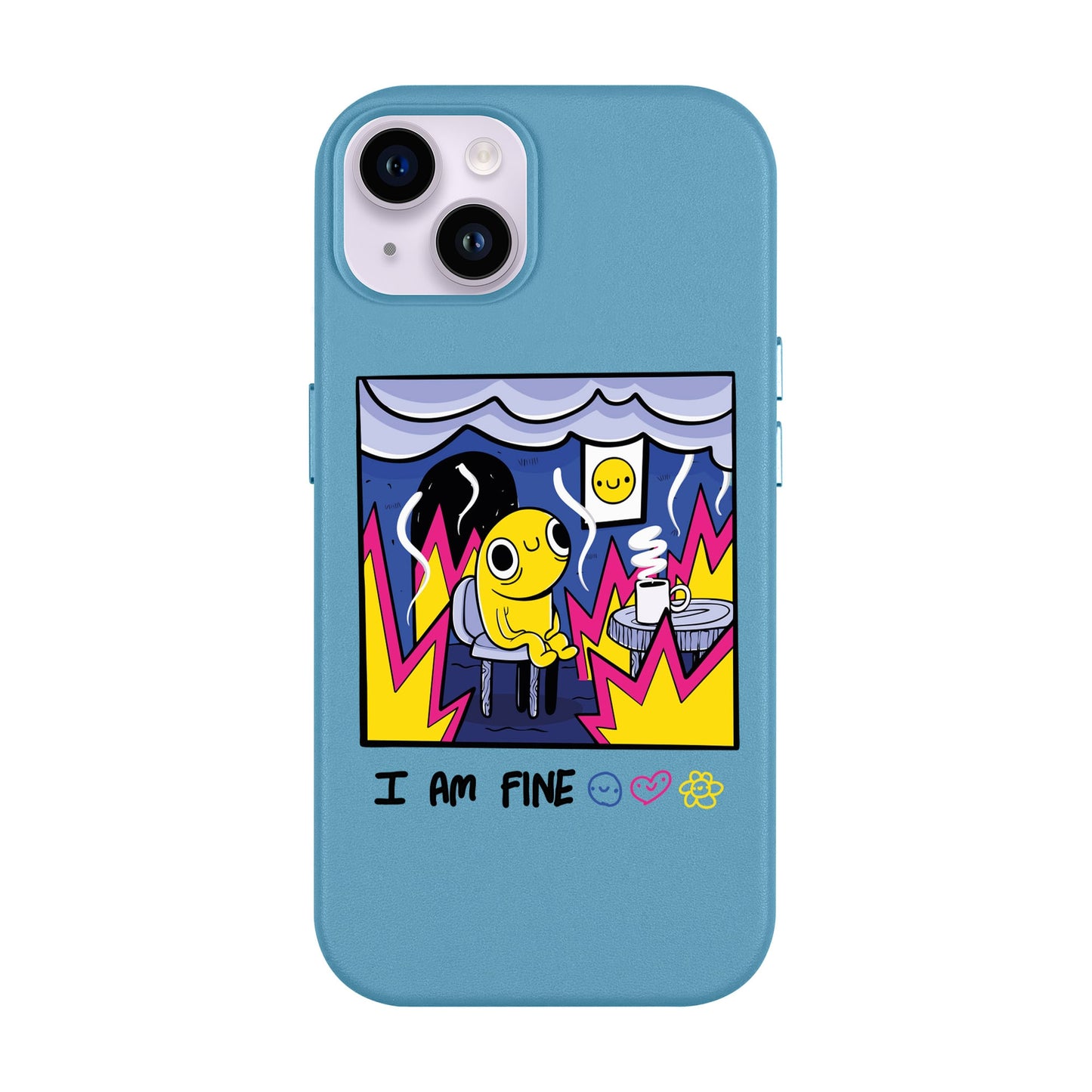I AM FINE-iPhone 14 Plus Leather Kılıf MagSafe Özellikli