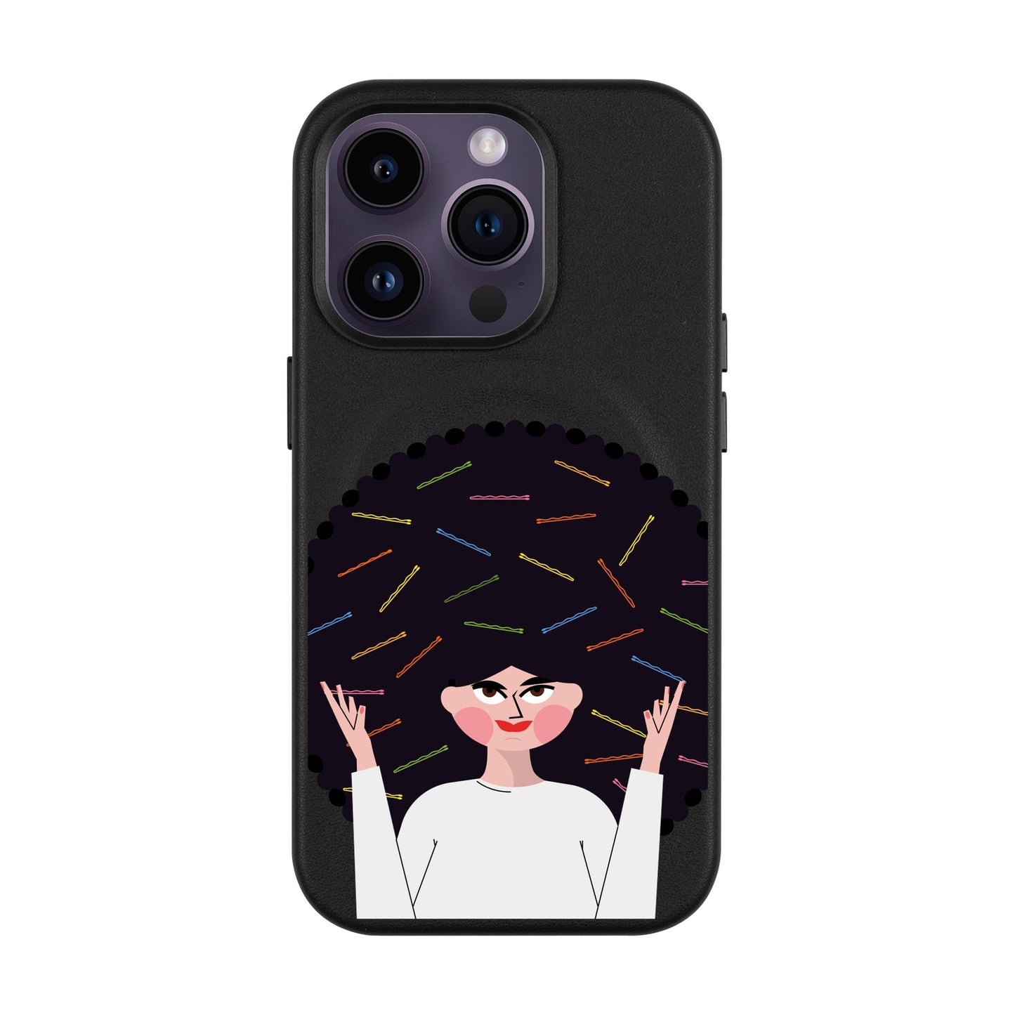 TANGLES OF HAPPINESS-Leather Kılıf MagSafe Özellikli - iPhone 14 Pro