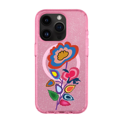 KNITTED FLOWER-iPhone 14 Pro Shiny Kılıf MagSafe Özellikli