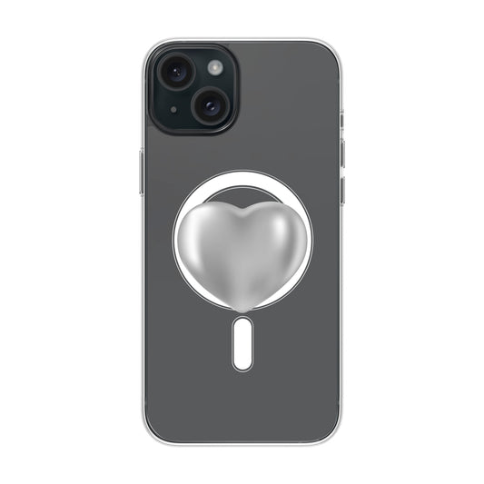 SILVER HEART-iPhone 15 Plus Solid Kılıf MagSafe Özellikli