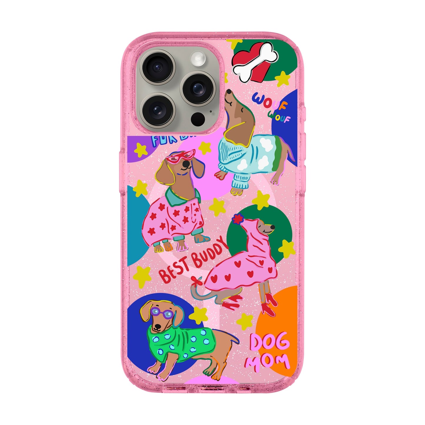DOG MOM-iPhone 15 Pro Max Shiny Kılıf MagSafe Özellikli