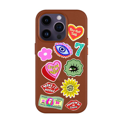 HM STICKERS-iPhone 14 Pro Leather Kılıf MagSafe Özellikli