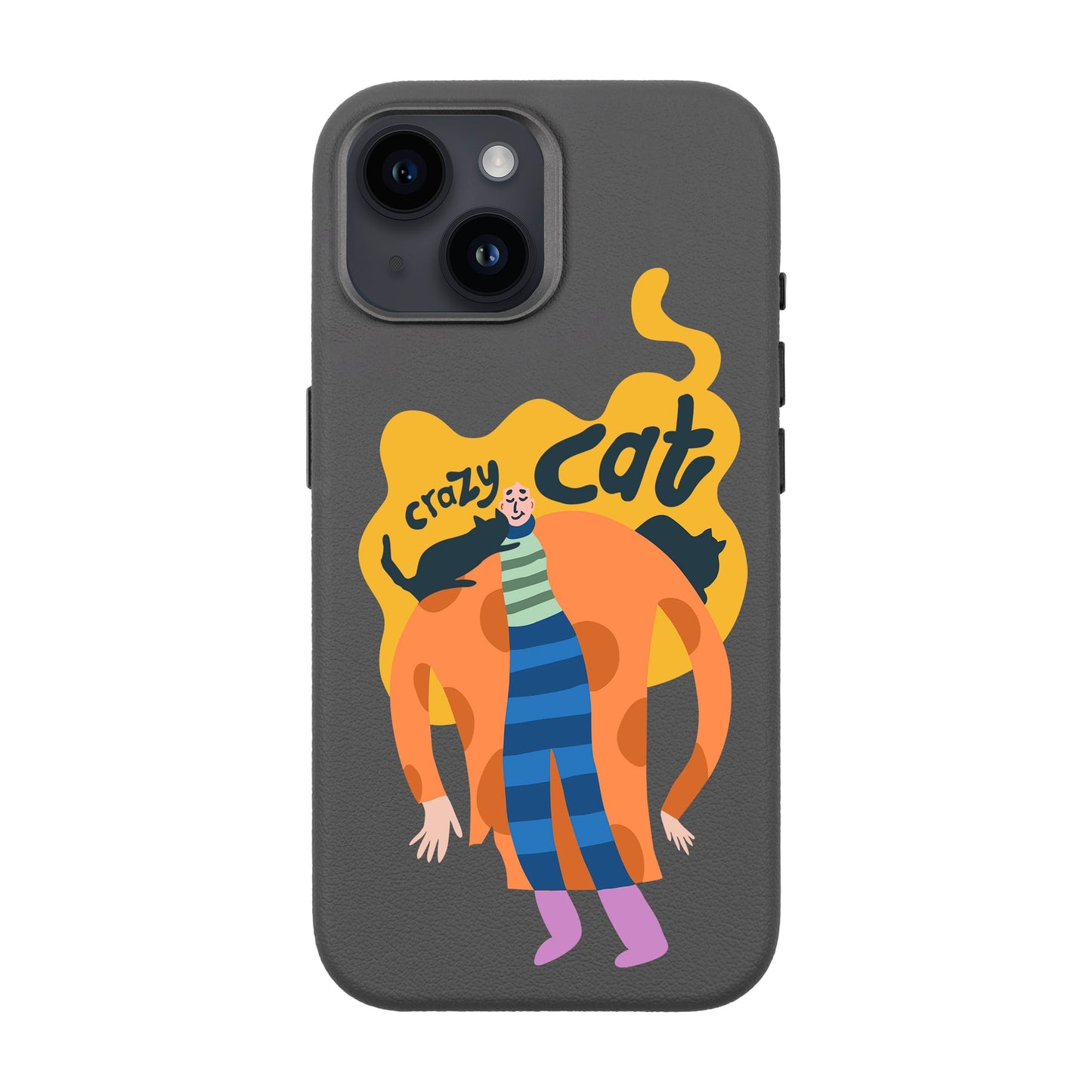 CRAZY CAT-iPhone 13 Leather Premium Kılıf MagSafe Özellikli